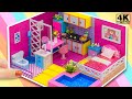 DIY Miniature Cardboard House #60 ❤️ with Simple Bedroom, Bathroom, Kitchen and Mega Pool ( Craft )