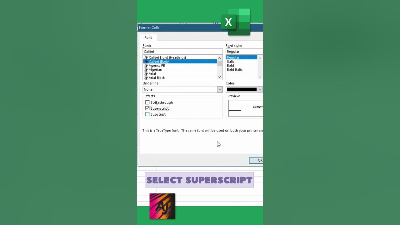 Excel Shortcut 101 - How to format the text as superscript (simple step ...