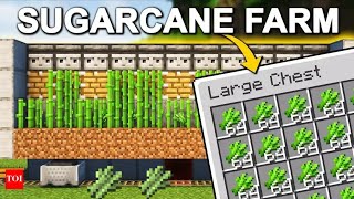 MINECRAFT PE😲 Automatic Sugar Cane❤️ Farm ❤️ #minecraft #viralvideo  #minecraftpe #farming #toturial