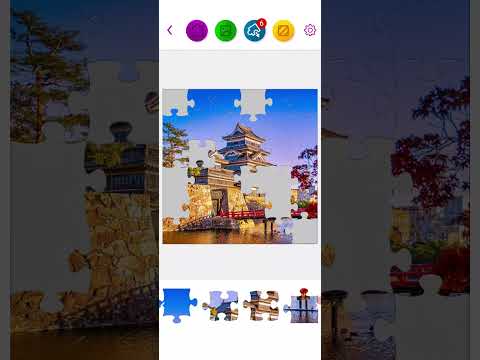 Solving Osaka Castle jigsaw puzzle!