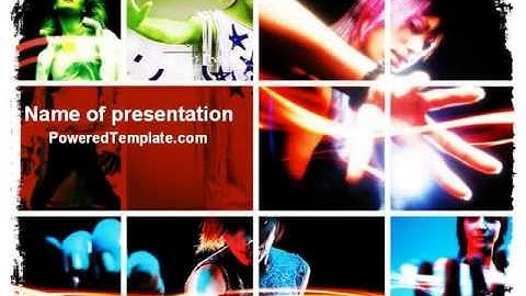 Neon Girl PowerPoint Template by PoweredTemplate.com