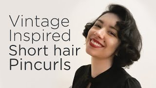 Pin-curling My Short Hair, Vintage Inspired (1930s-ish)