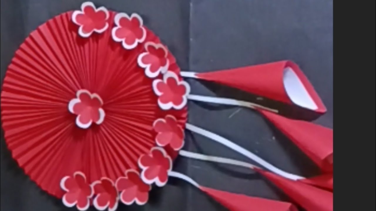 Beautiful flower 💐💐 wall hanging #diy #craft #paper craft #flowers wall decor #youtubevideo 
