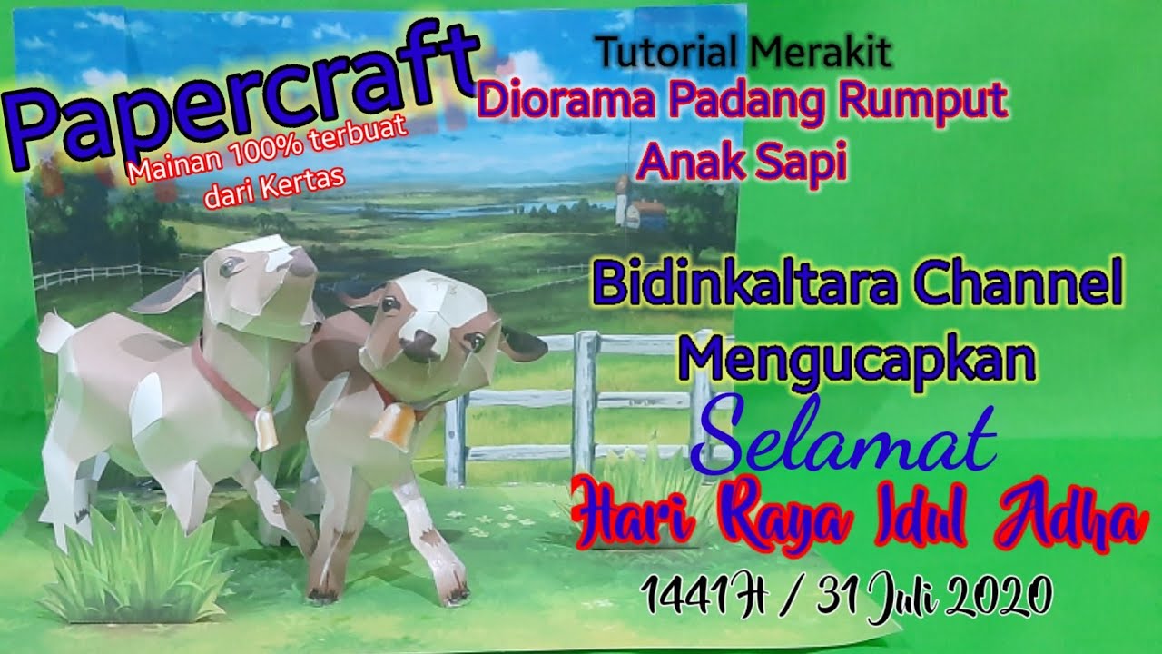 Papercraft Rumput Rumput Papercraft, Padang Rumput, Anak Sapi || Selamat Hari Raya Idul 2020 ...