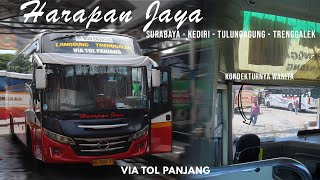 KONDEKTURNYA WANITA ❗️ Trip Bus Harapan Jaya Surabaya - Tulungagung Patas Via Tol Seat 2 - 2