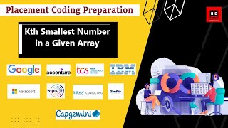 Placement Coding Questions | Kth Smallest Number in a Given Array | IBM | Infosys | TCS | Wipro