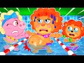 Lion Family | Mommy, Try Hard! - Kid Takes Care of Mommy in Swimming Pool | Cartoon for Kids