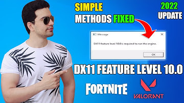 How To Fixed Fortnite DX11 Feature Level 10.0 is required to run the engine Fortnite,Valorant