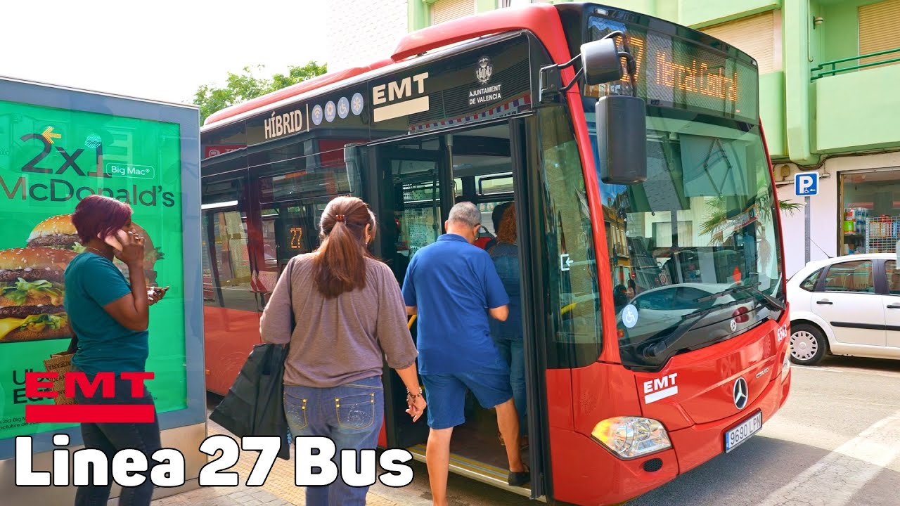 Автобус линии 27 - Валенсия, Испания - полное путешествие