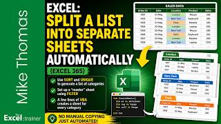 Excel: Split a List into Separate Sheets Automatically (Excel 365)