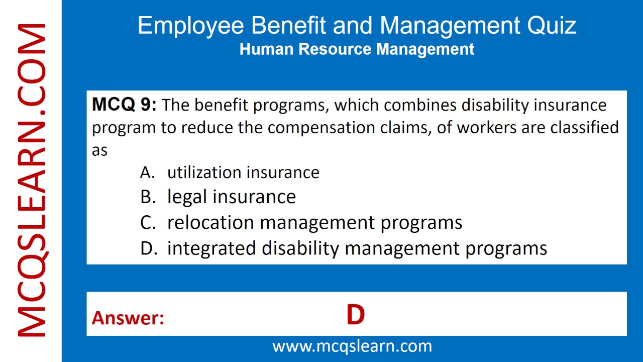 Employee Benefits Management Quiz MCQsLearn Free Videos YouTube