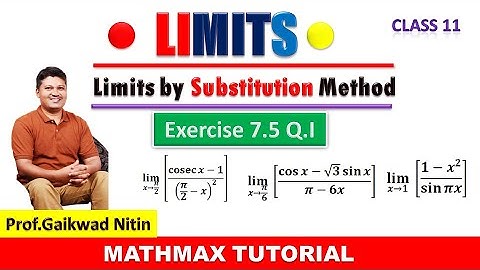 Class 11 L-14 Limits Exercise 7.5 Q.I I Limits by Substitution Methods I Math I With Basic I