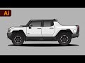 Adobe Illustrator Tutorial - How to Draw Flat Vector Truck Illustration