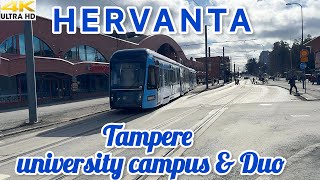 TAMPERE CITY 4K SPRING WALKING TOUR | HERVANTA | DUO - TAMPERE 🇫🇮 FINLAND UNIVERSITY CAMPUS