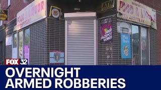 Armed robbers hit 6 businesses overnight on Chicago’s Northwest Side