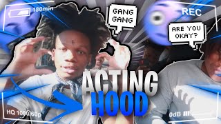 ACTING HOOD PRANK ON MY FRIENDS TO SEE HOW THEY REACT... **HILARIOUS REACTION**