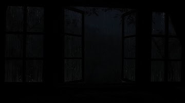 Night Rain & Thunder Sounds ⚡ Relaxing Storm Ambience Through the Window for Sleep