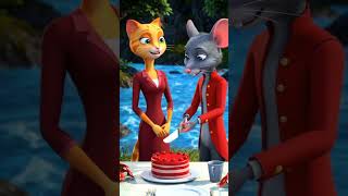 cat and mouse enjoy the candle light dinner with love #loveatnight #cartoon #plzsupport#animation