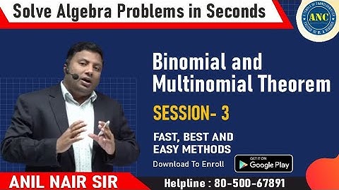 Binomial and Multinomial ( CAT Special  Session-3 ) | CAT 2022 | Download ANC App | Anil Nair