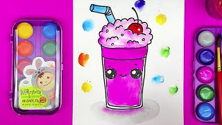 картинка: Молочный КОКТЕЙЛЬ - рисуем красками Акварель для детей РыбаКит