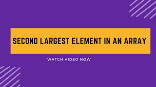 Second largest element in an array || Brute Force || Better Approach || Optimal Approach || DSA