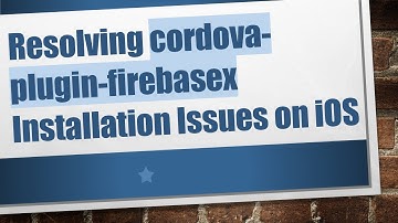 Resolving cordova-plugin-firebasex Installation Issues on iOS