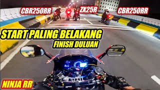 KETIKA NINJA 150CC NGEPUR 250CC!! DUO CBR250RR DAN ZX25R KESUNTIK NINJA RR PAROPO