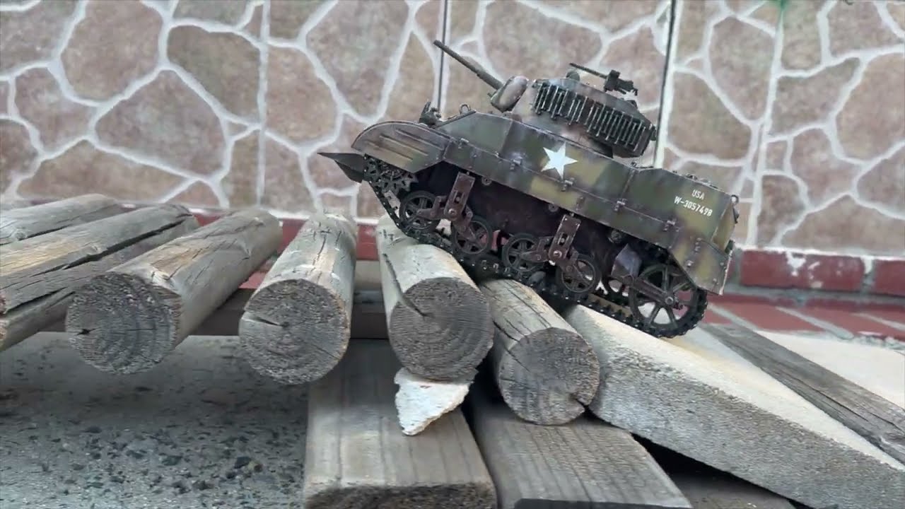 COOLBANK 1/16 RC TANK M5A1 STUART - OBSTACLE TEST RUN - YouTube