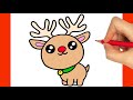 COMO DESENHAR UMA RENA DE NATAL - DESENHOS DE NATAL