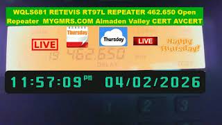 WQLS681 GMRS REPEATER 462.650 TONE 77.0 OPEN REPEATER 4/2/2026