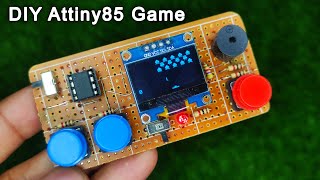 DIY ATtiny85 Mini Game Console PCB  Arcade Retro Multiple Games