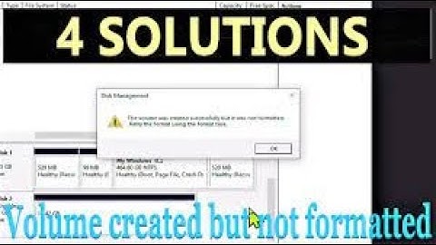 latest How to fix the volume was created successfully but it was not formatted !!2022!!