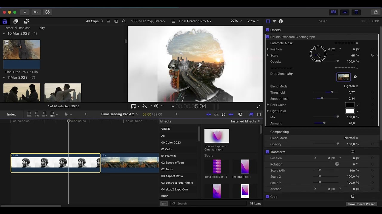Double Exposure Cinemagraph with Final Cu Pro