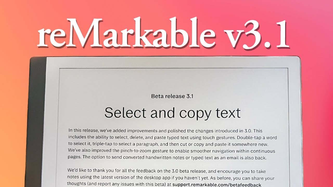What's new in reMarkable v3.1? 