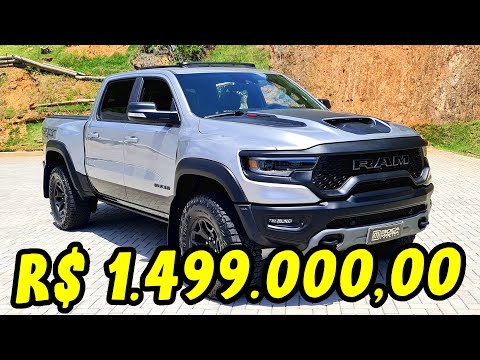 Ram 1500 Trx com 702 cavalos! VOLANTE COM FIBRA DE CORBONO E MOTOR SUPERCHARGED