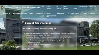 FGEI Teaching and Non Teaching posts Written result 2025 has been uploaded On official Website