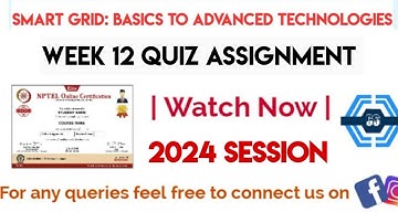 Smart Grid: Basics to Advanced Technologies Week 12 Quiz Assignment Solution | NPTEL 2024