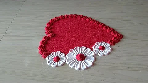 Valentine day special rangoli design | heart ❤️ shape Rangoli designs | beautiful valentine's day| 🌹