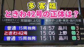 ゴールデンウィーク最終日】多客臨として活躍するE653系K70編成 絶景ネモフィラ号が終了し、ときわ42号となって活躍! キャストは、E653系、E657系、E531系