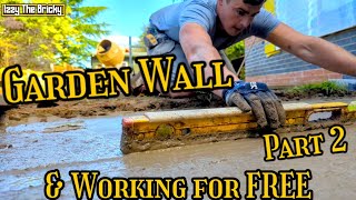 Garden Wall Pt2 - Snagging, Concreting & Slabbing for FREE #vlog #construction