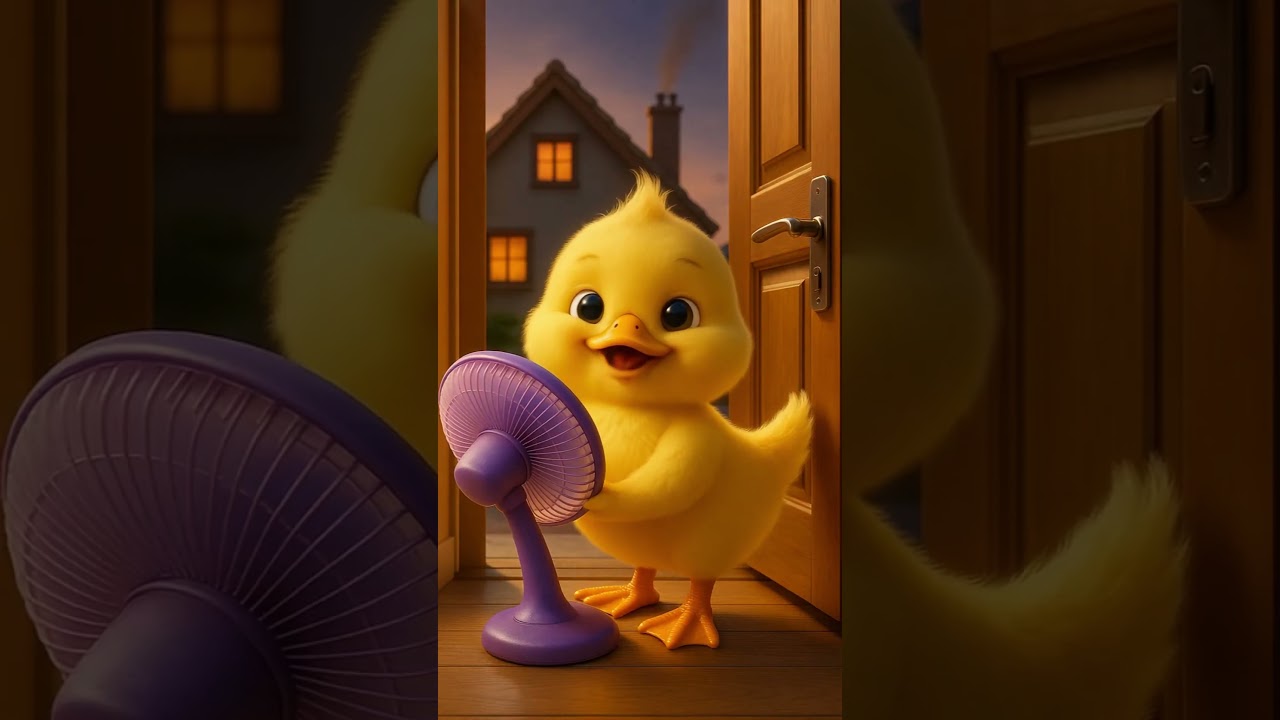 Cute duck buys a little fan 