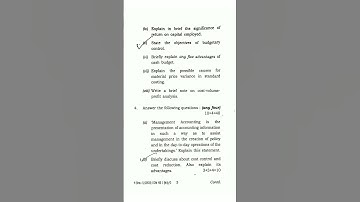 Management Accounting question paper#youtube#shorts#like#share