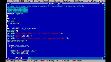 program sparse matrix store non-zero element in Data Structure