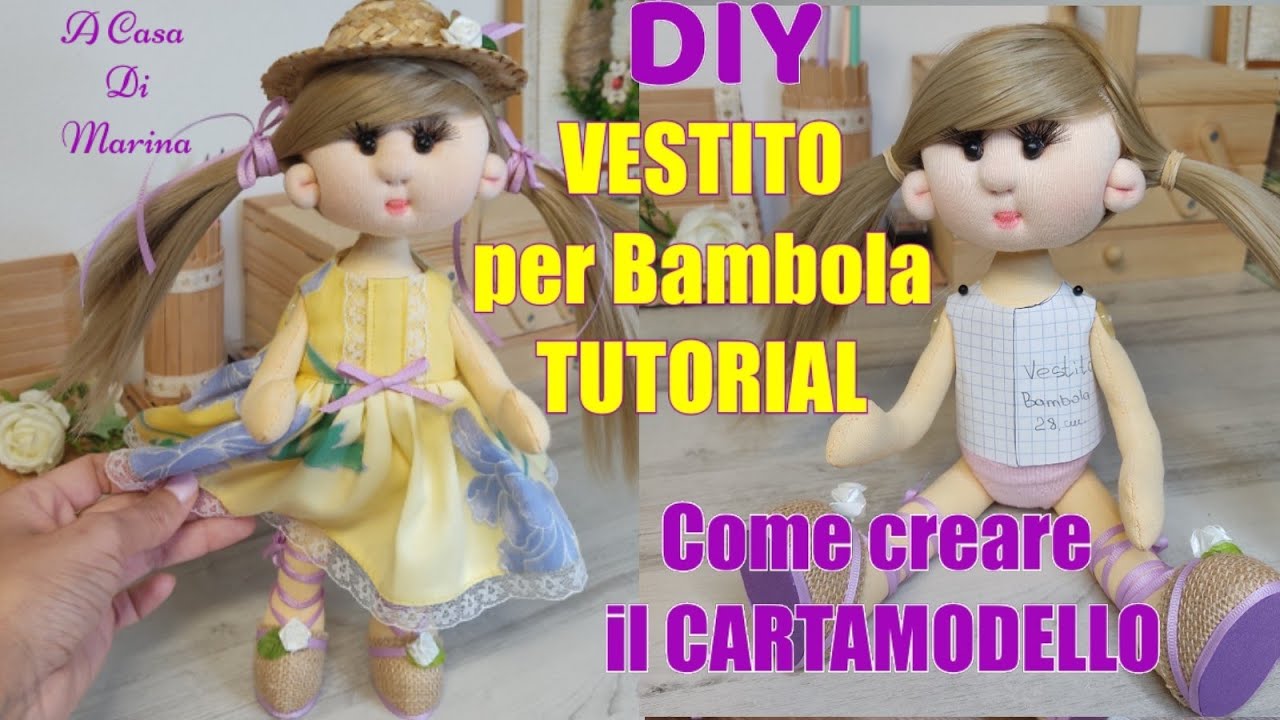 💜Come CREARE il CARTAMODELLO e CUCIRE un Vestito 👗 per BAMBOLA💜