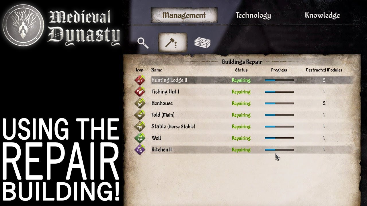 Using the Repair Building! Medieval Dynasty Gameplay EP 124 YouTube