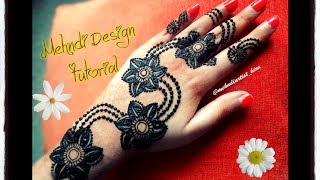 DIY Henna designs: How to apply easy arabic new gulf mehndi designs for hands tutorial for eid