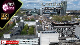 4K London fitzrovia area views - relaxation drone video 2024