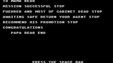Atari 8-bit Beyond Castle Wolfenstein (MUSE Software) - ending