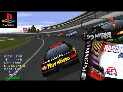 NASCAR 98 (1997) Sony PlayStation Gameplay in HD (Beetle PSX HW)