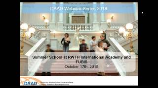 Webinar: Summer School at RWTH Aachen and FU Berlin